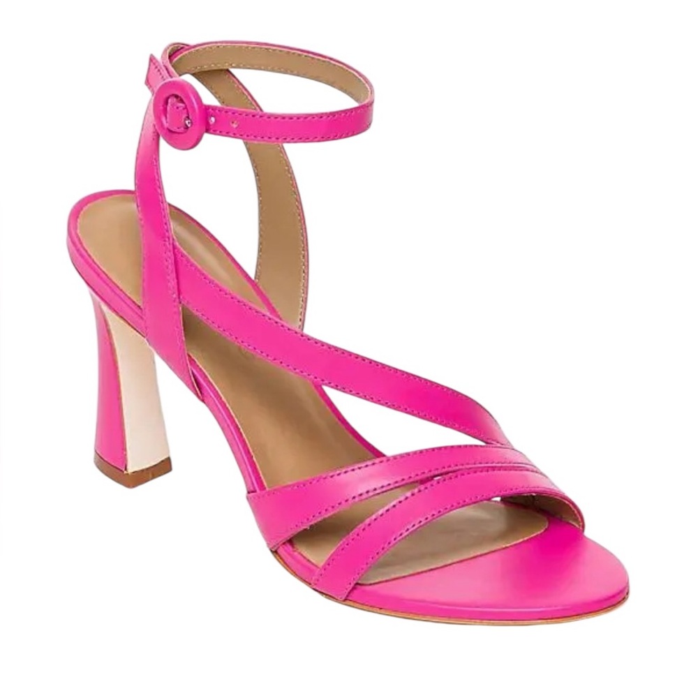 Bernardo Leslie Pink Leather Strappy Sandals | Size 8 | NWOB | Block Heel